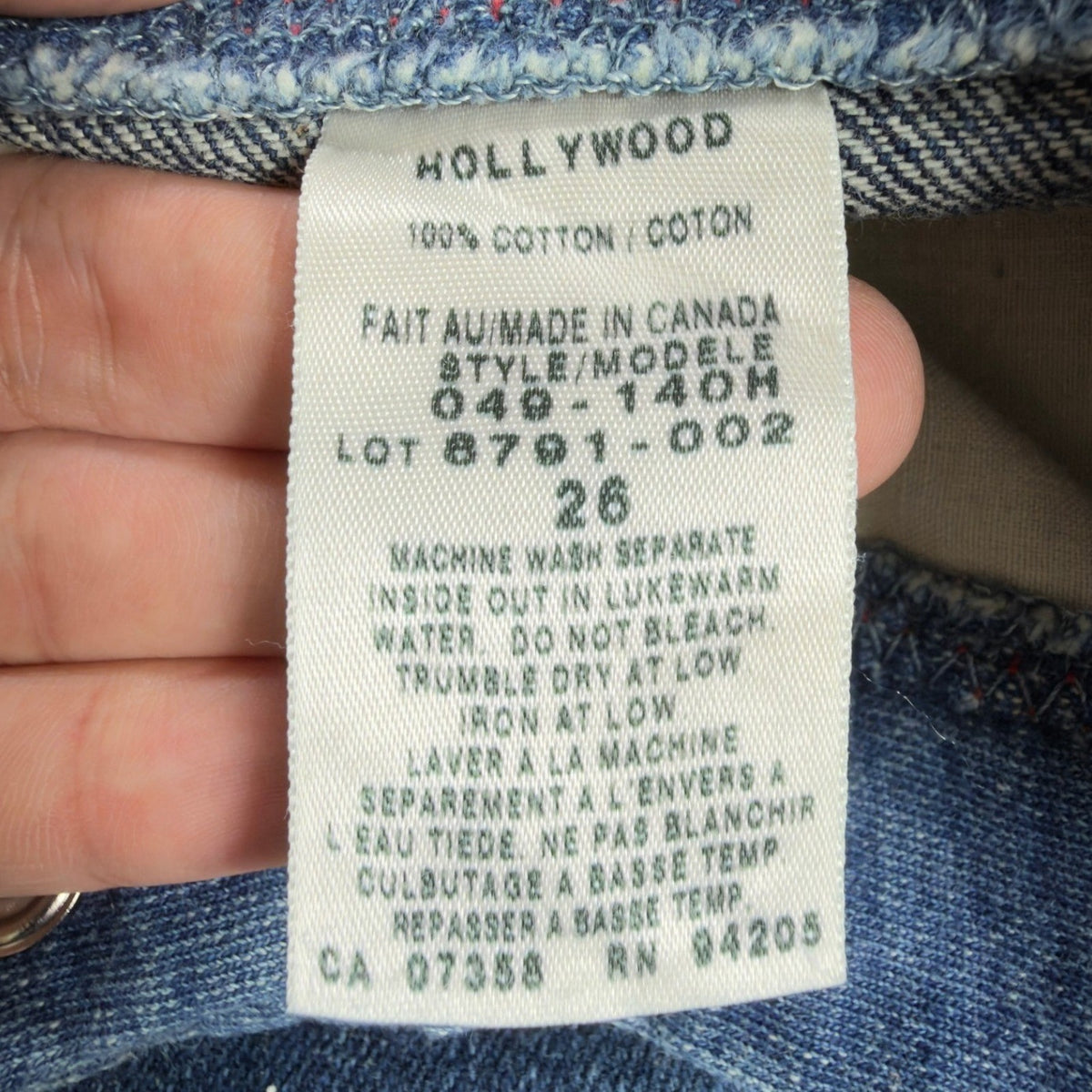 Hollywood Y2K Jeans Women 26 Blue Cotton Deadstock New With Tags - take2supply