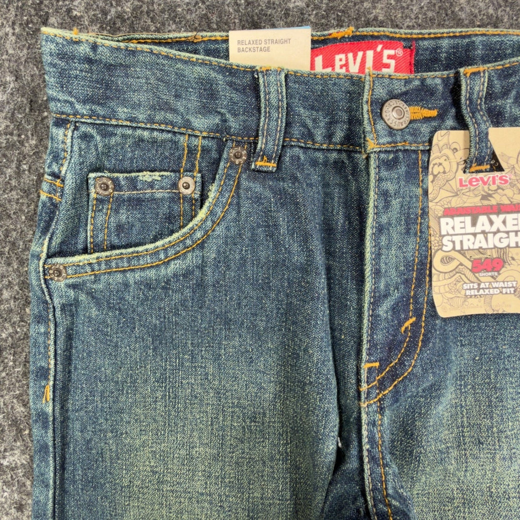 Levi's Y2K 549 Relaxed Straight Jean Shorts Boys 7 Reg Blue Denim NWT