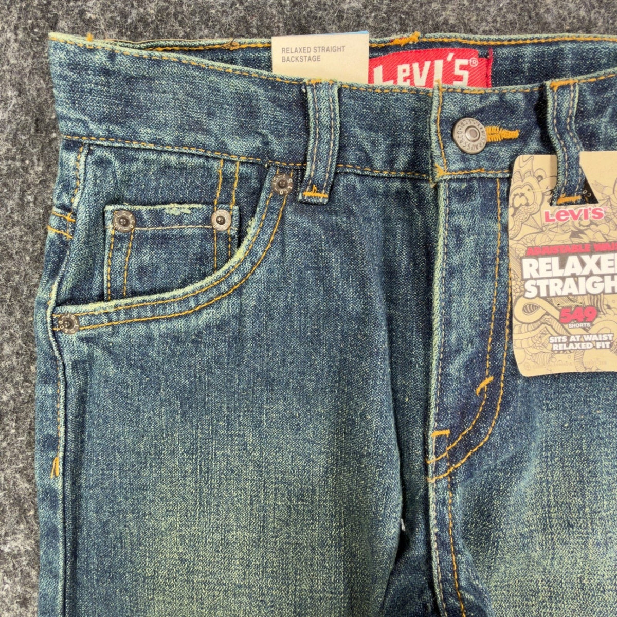 Levi's Y2K 549 Relaxed Straight Jean Shorts Boys 7 Reg Blue Denim NWT