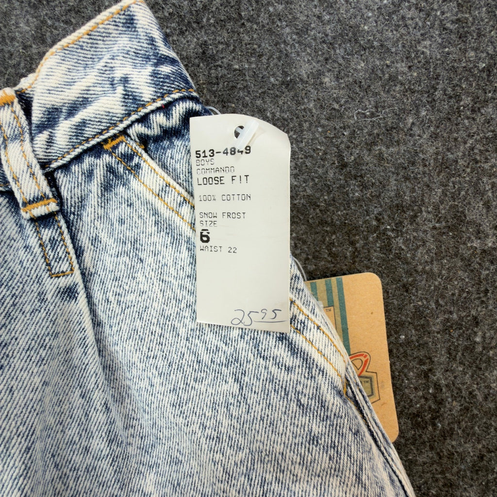 Lee AirGear Cargo Jeans Boys 6 Blue Cotton Loose Fit Vintage 90s Acid Wash
