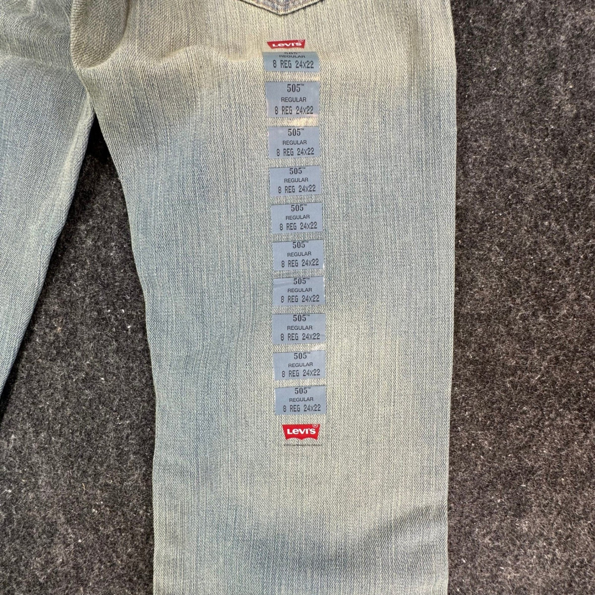 Levi's 505 Jeans Boys Size 8 Regular Blue Cotton Straight Leg New Old Stock