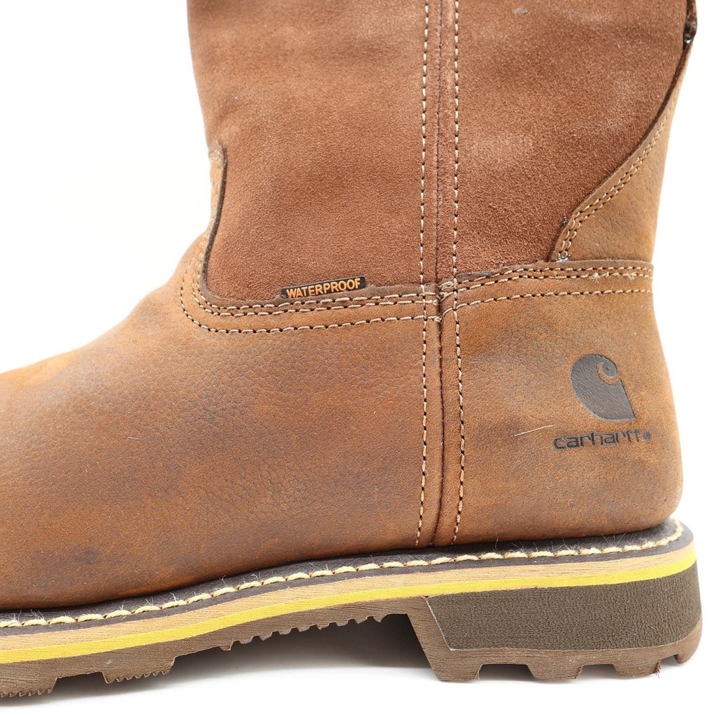 Carhartt Waterproof 10-Inch Pull-On Work Boot Mens 9.5M Brown Leather NEW