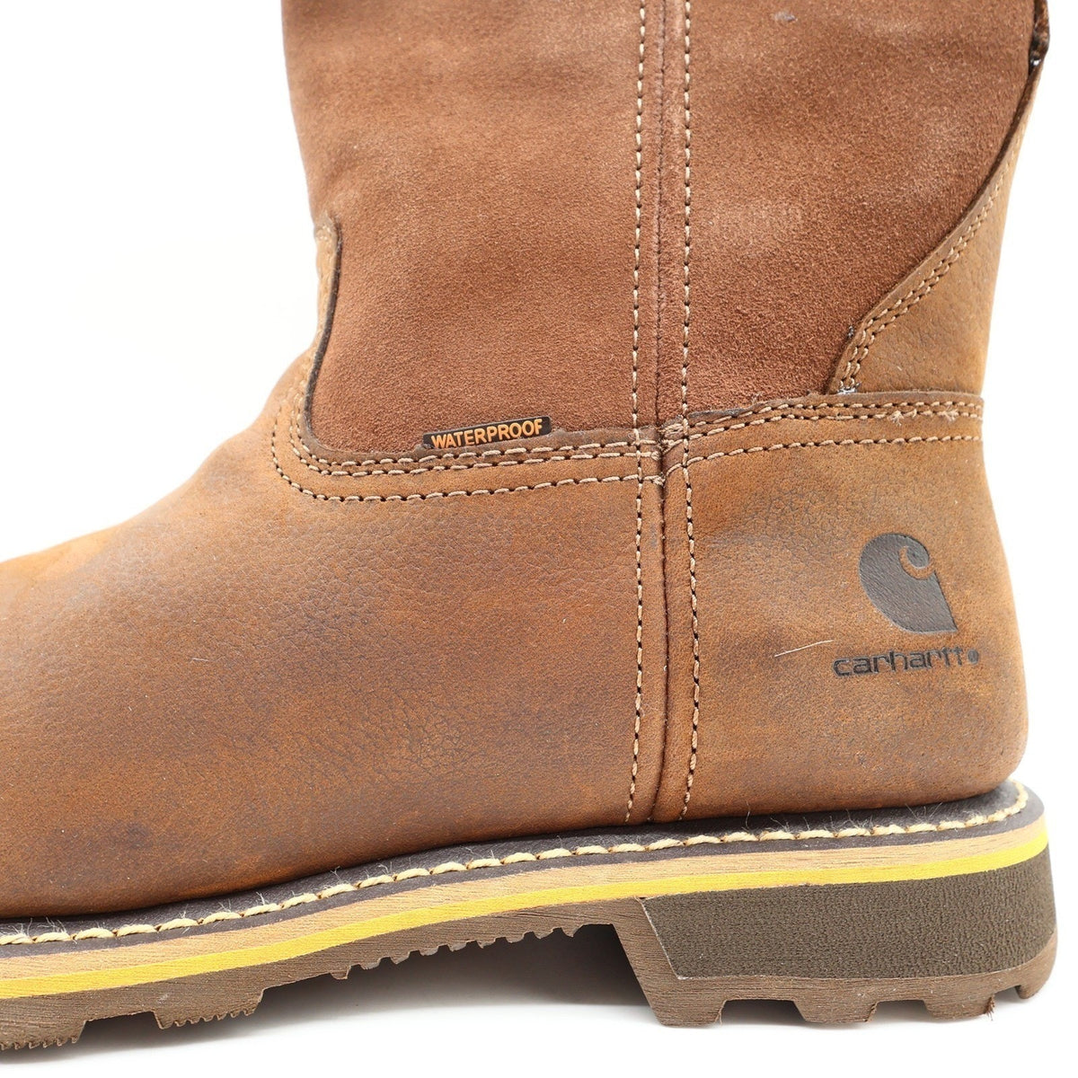 Carhartt Waterproof 10-Inch Pull-On Work Boot Mens 9.5M Brown Leather NEW