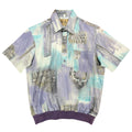 Vintage 90s Fulton Street Shirt Works Purple Abstract Print Shirt Men's Medium USA
