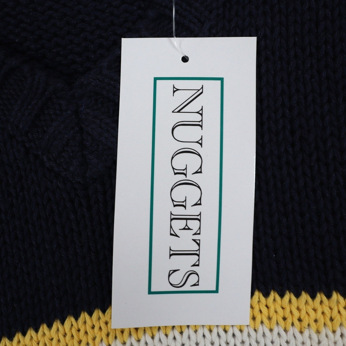 Nuggets Sweater Vest Mens Large Vintage 90s Navy Blue Striped Ramie Cotton NWT