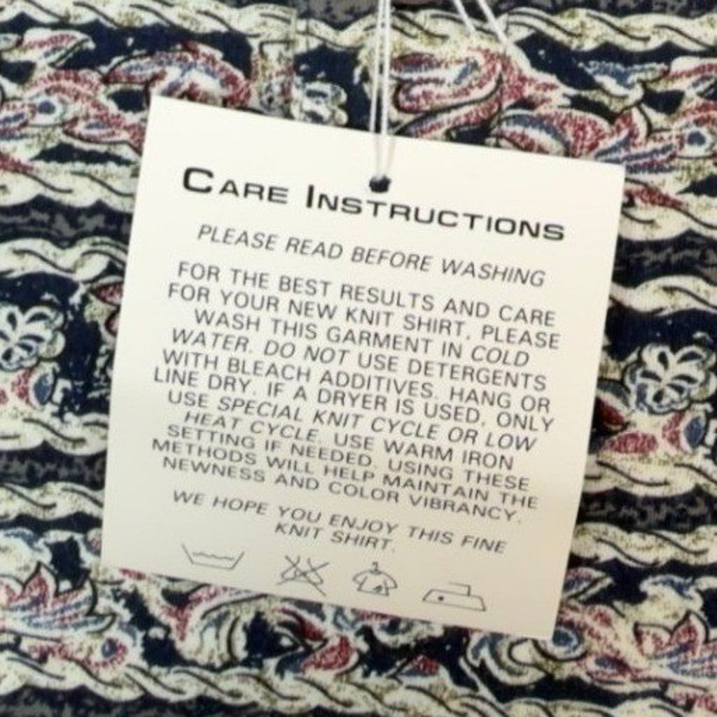 WinnerMate Polo Shirt Mens Medium Vintage 90s Paisley Abstract Print Cotton NWT