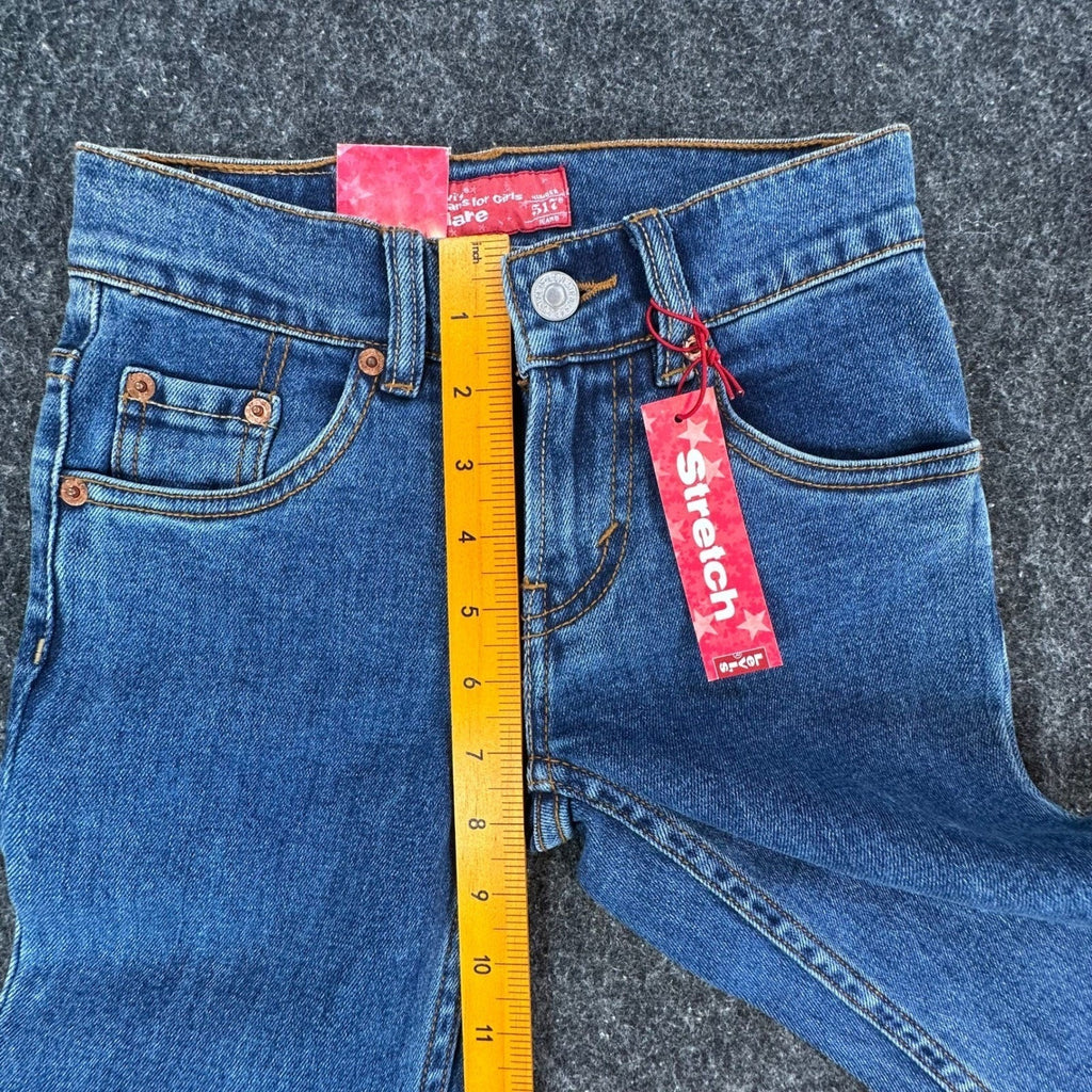 Levi's Vintage Y2K 517 Flare Jeans Girls Size 7 Blue Denim Stretch NWT