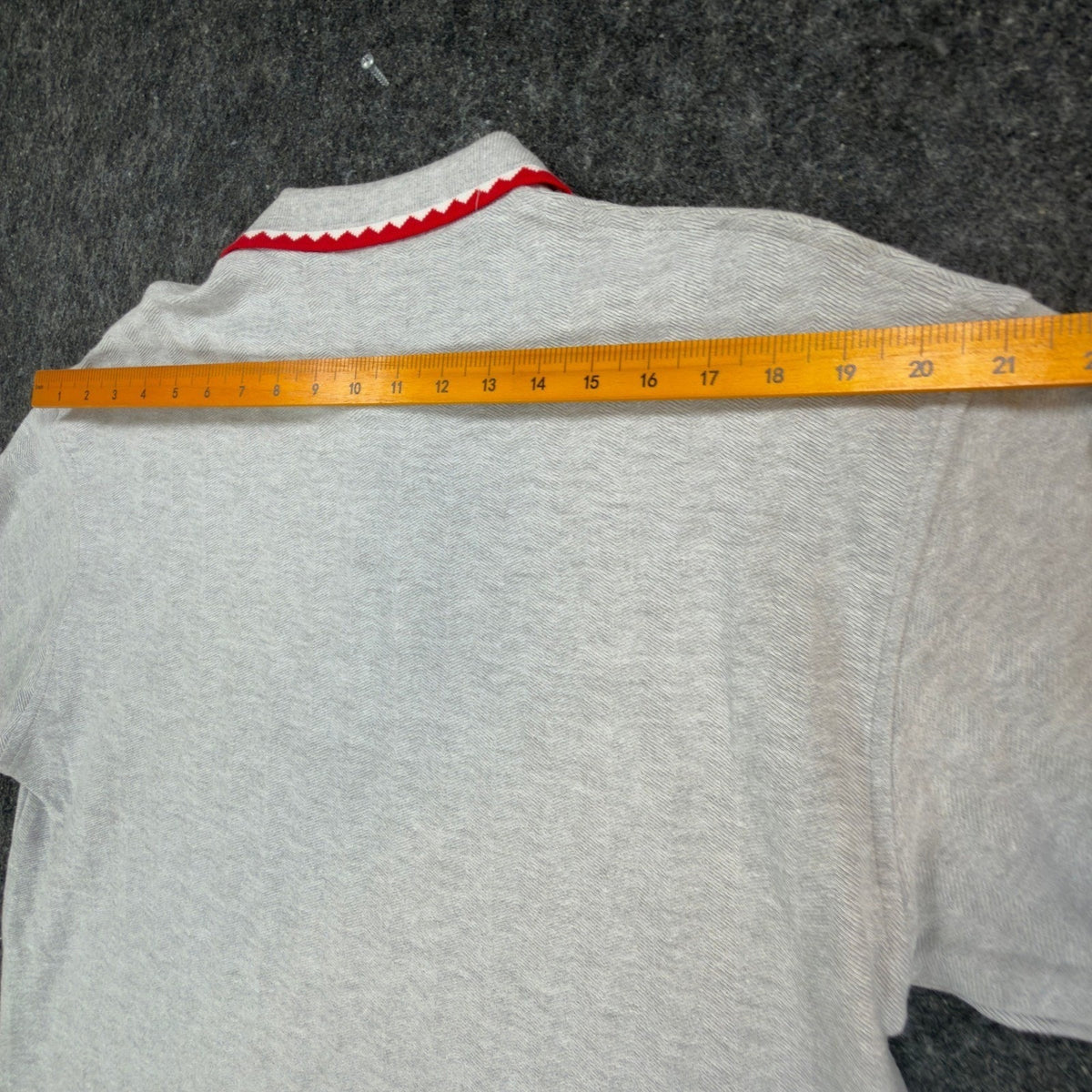 Cotton Deluxe Casuals Polo Shirt Mens Large Vtg 90s Gray Cotton Zigzag Trim