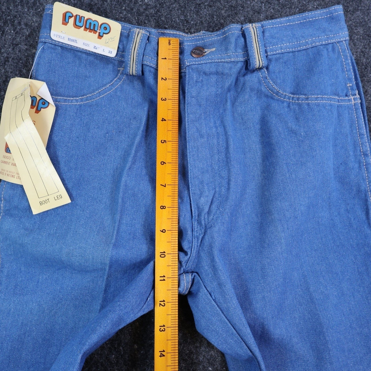 Rump Vintage 70s 80s Bootcut Jeans Mens 32x33 Blue Cotton Denim NOS NWT - take2supply