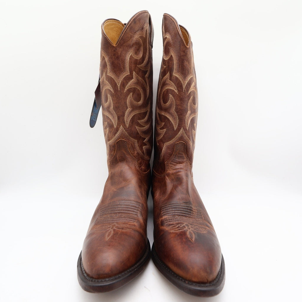 Justin 2704 Cowboy Boots Mens 10 EE Tan Distressed Vintage Goat Leather NWT