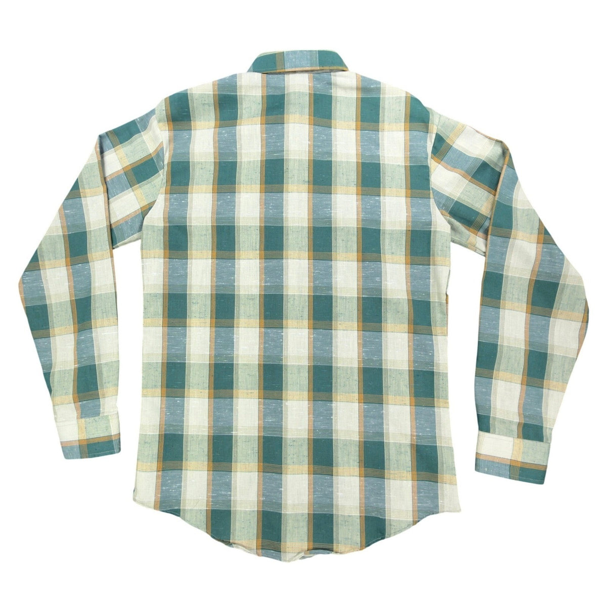 Cambridge Vintage 70s Plaid Button Up Shirt Mens M Green Tall Man NWT USA