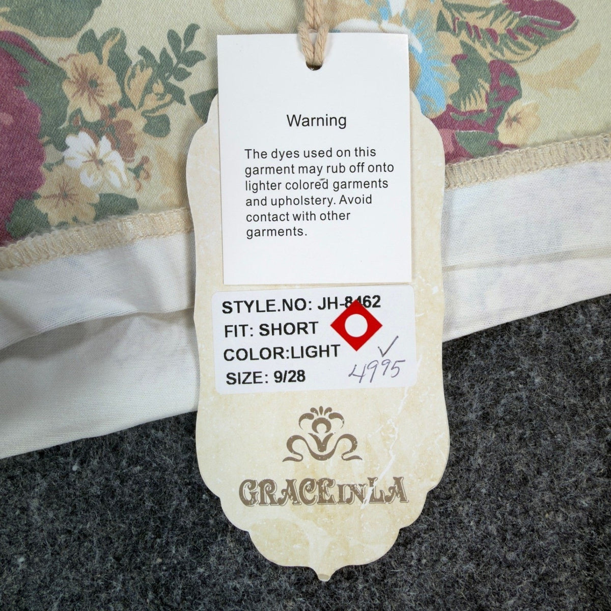 Grace in LA Y2K Floral Denim Shorts Womens 9/28 Yellow Rose NWT