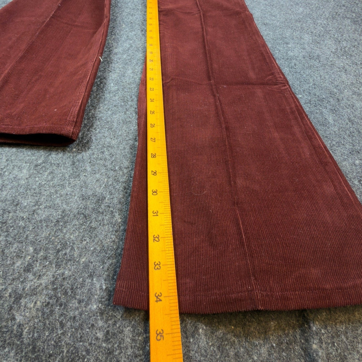 Maverick Vintage 70s Corduroy Flare Pants Juniors 13 Burgundy NWT Deadstock USA - take2supply