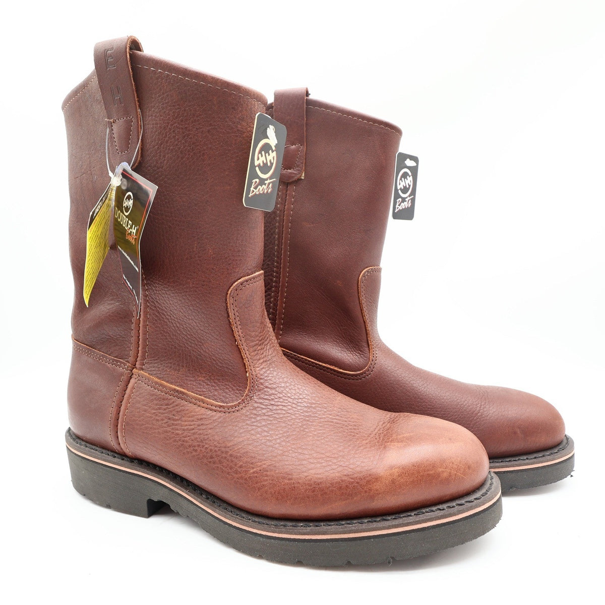 Double-H Vintage 90s Work Boots Mens 8.5 D Leather Ranchwell USA NWT Box