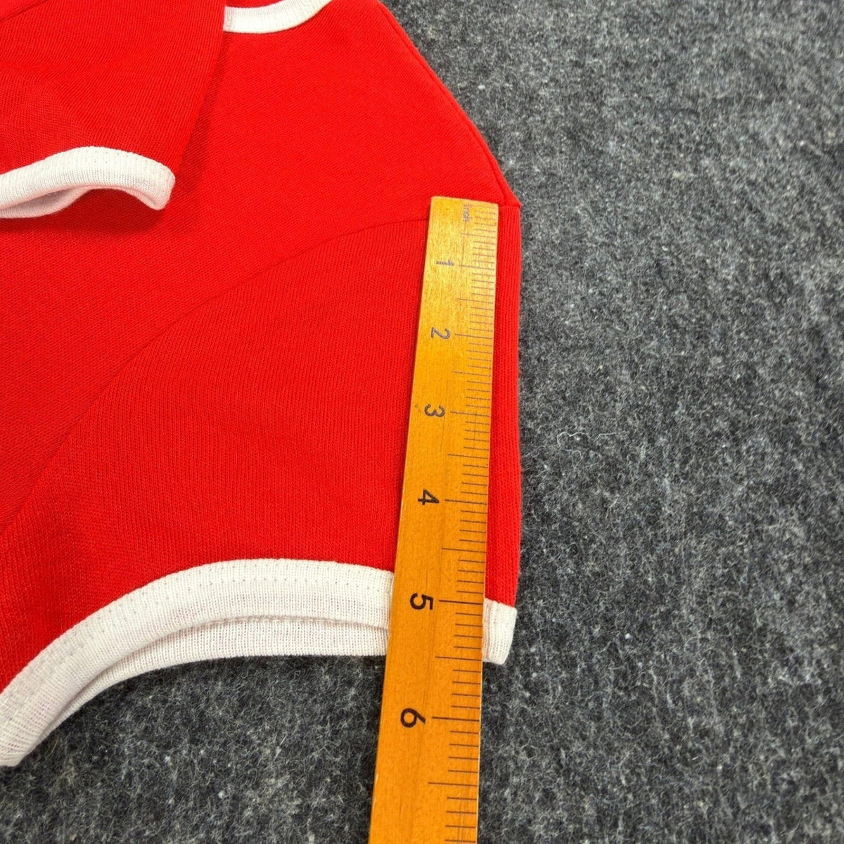 Angel Jones Vintage 70s Ringer Mini Dress Womens Medium Red Acrylic New - take2supply