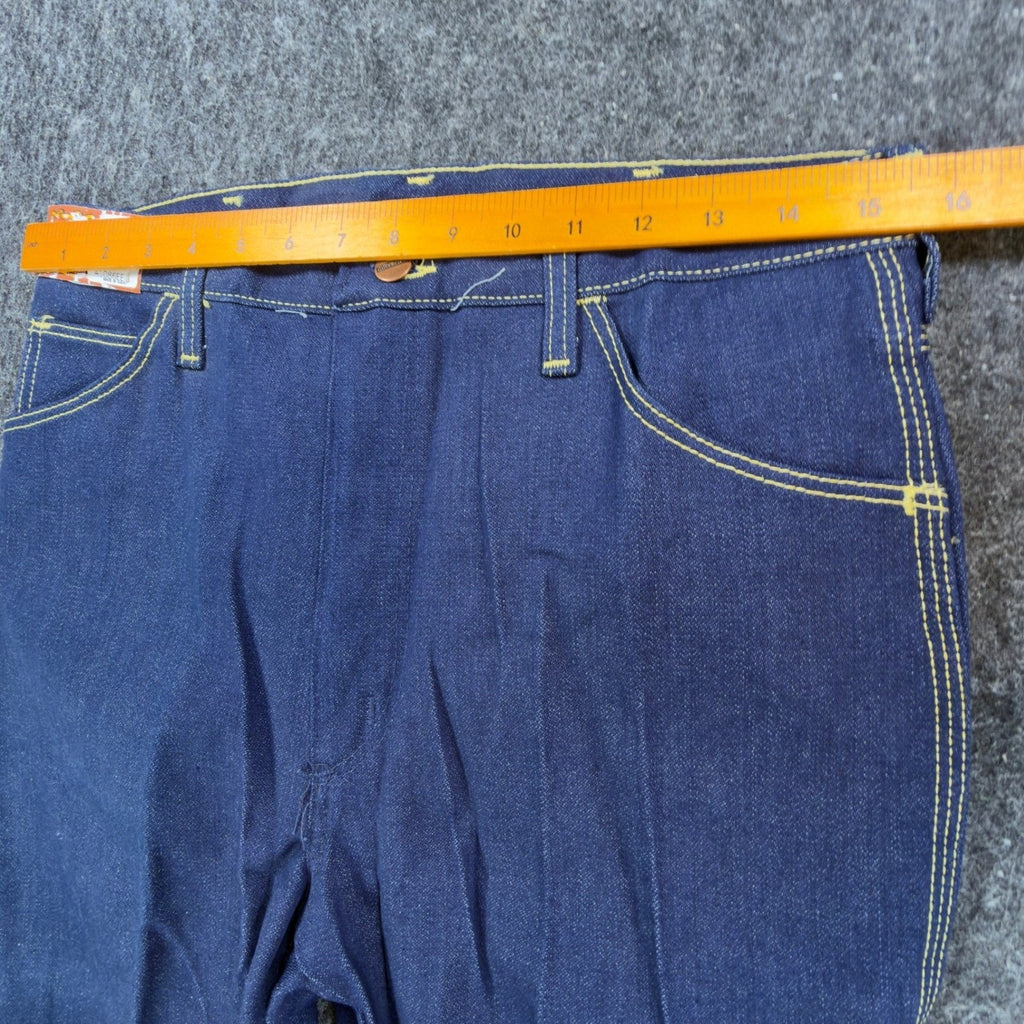 Maverick Vintage 70s Jeans Mens 32x36 Blue Denim Flare Bell Bottoms NWT USA