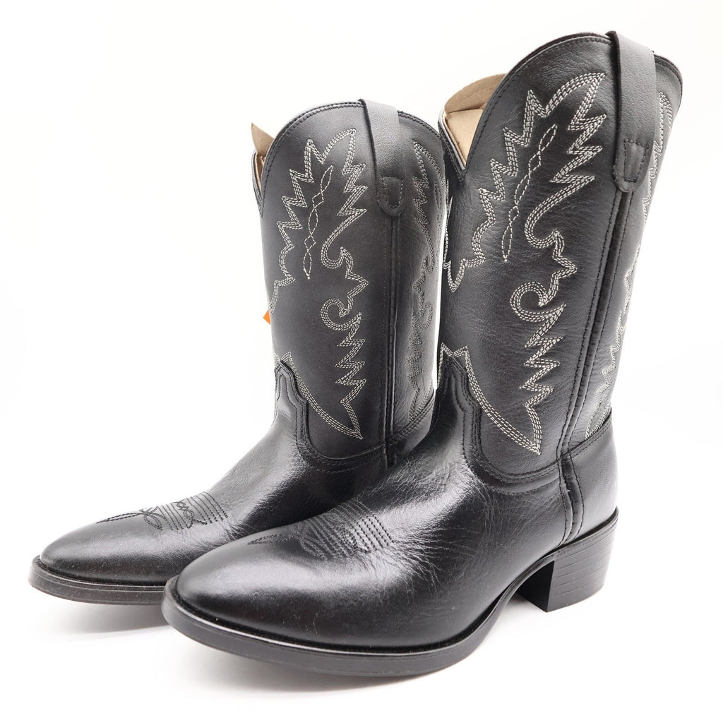 Dan Post Western Cowboy Boots Youth 4.5 D Black Leather Box NWT