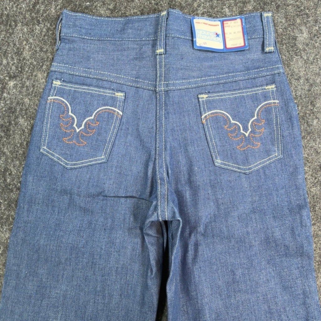 Vintage Young Maverick Western Jeans Kids 7 Regular Blue Denim USA NWT