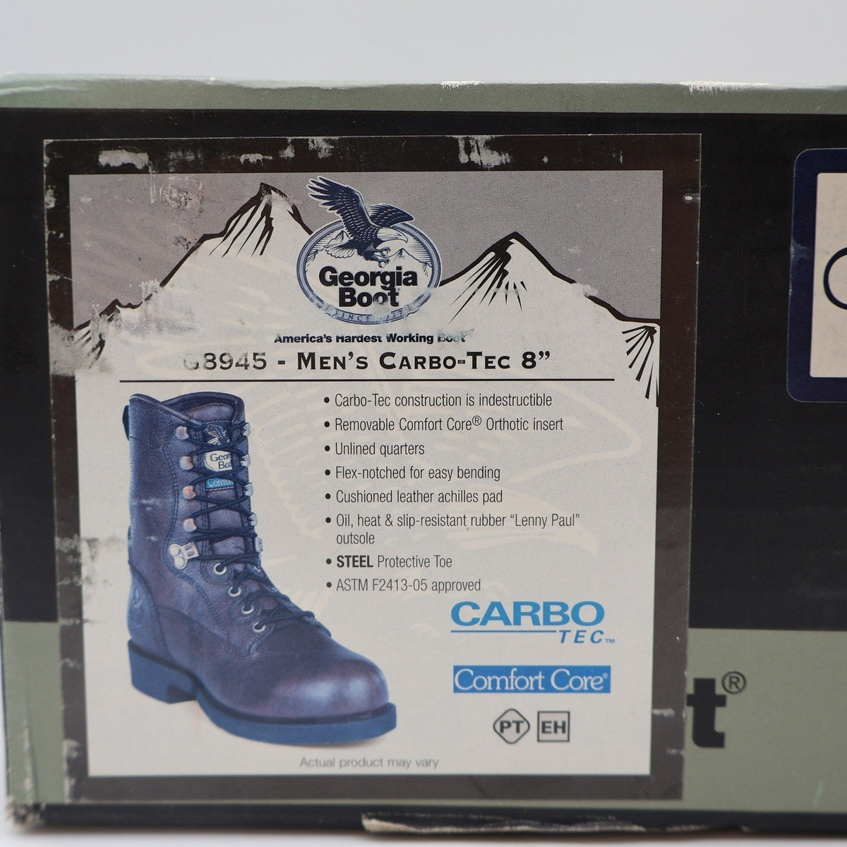 Georgia Boot Carbo-Tec G8945 Mens 8 M Steel Safety Toe Work Boots Brown Leather