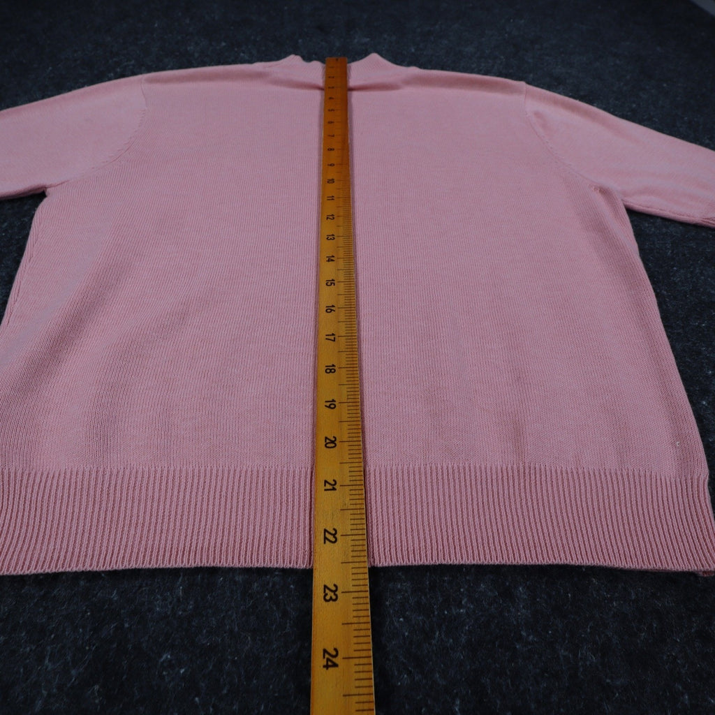 Nikki Petite Short Sleeve Mock Neck Sweater Small Pink Cotton Blend NWT C1004