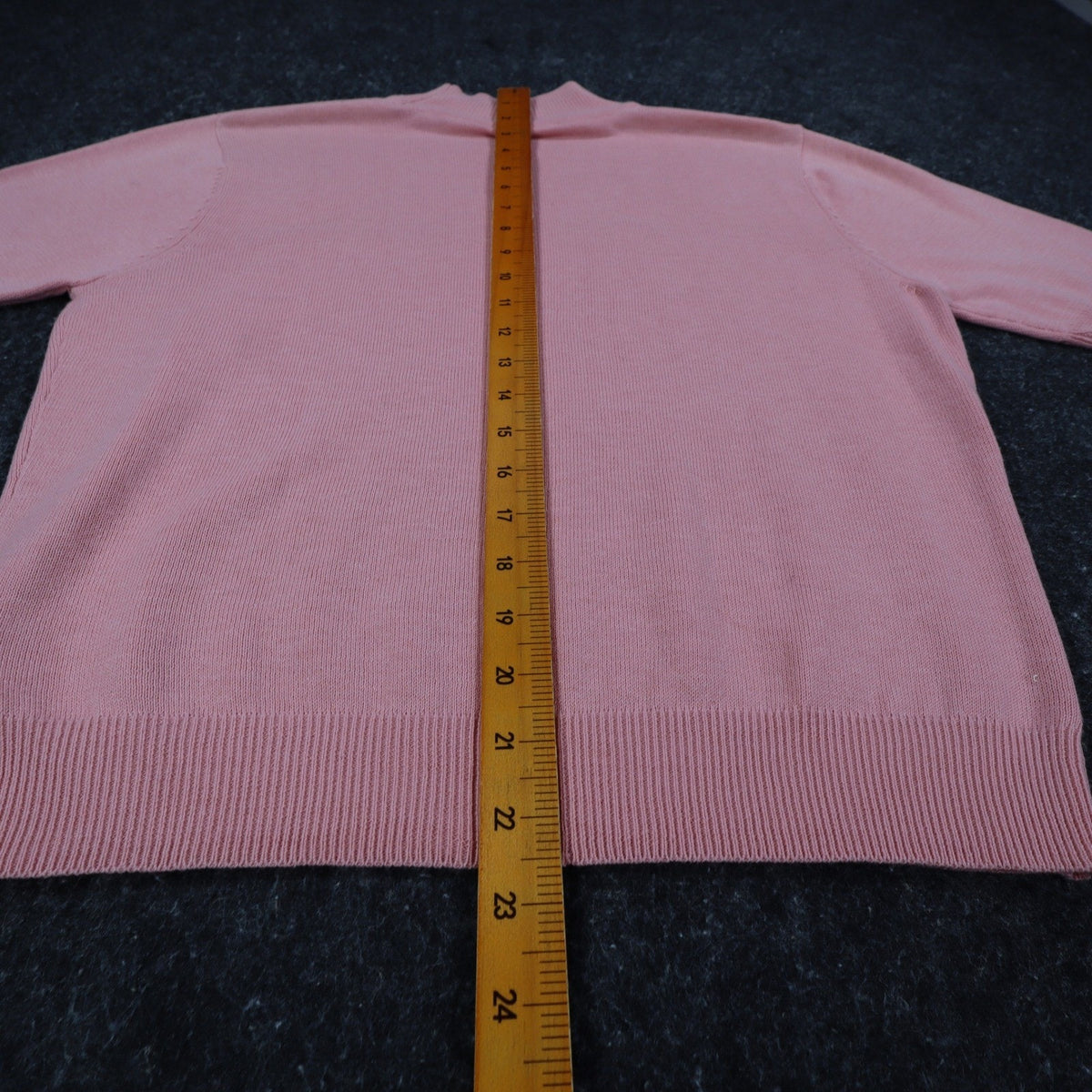 Nikki Petite Short Sleeve Mock Neck Sweater Small Pink Cotton Blend NWT C1004