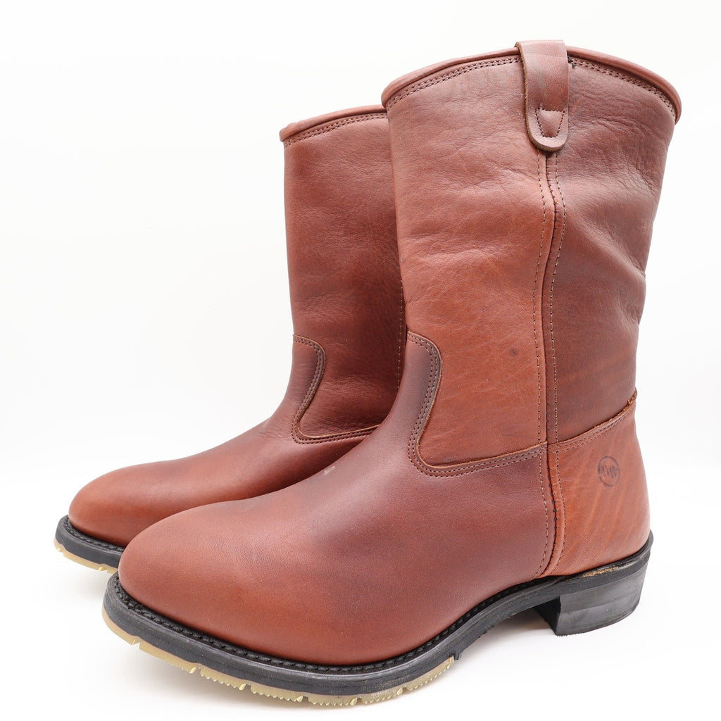 Double-H Wellington Boots Mens 10.5 D Brown Leather Work Boots NWT
