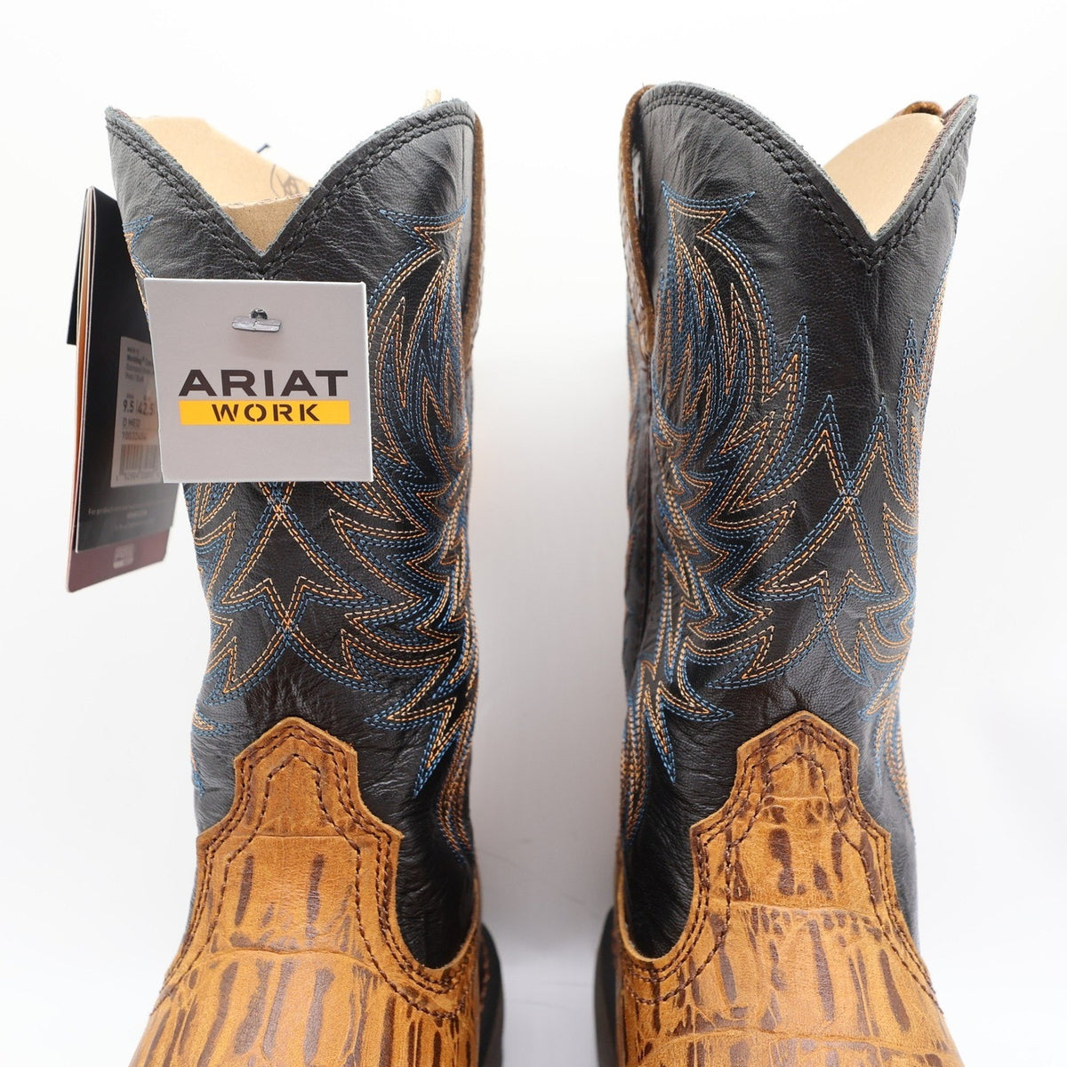 Ariat WorkHog Comp Toe Boots Mens 9.5 Brown Hornback Print NIB 10032454