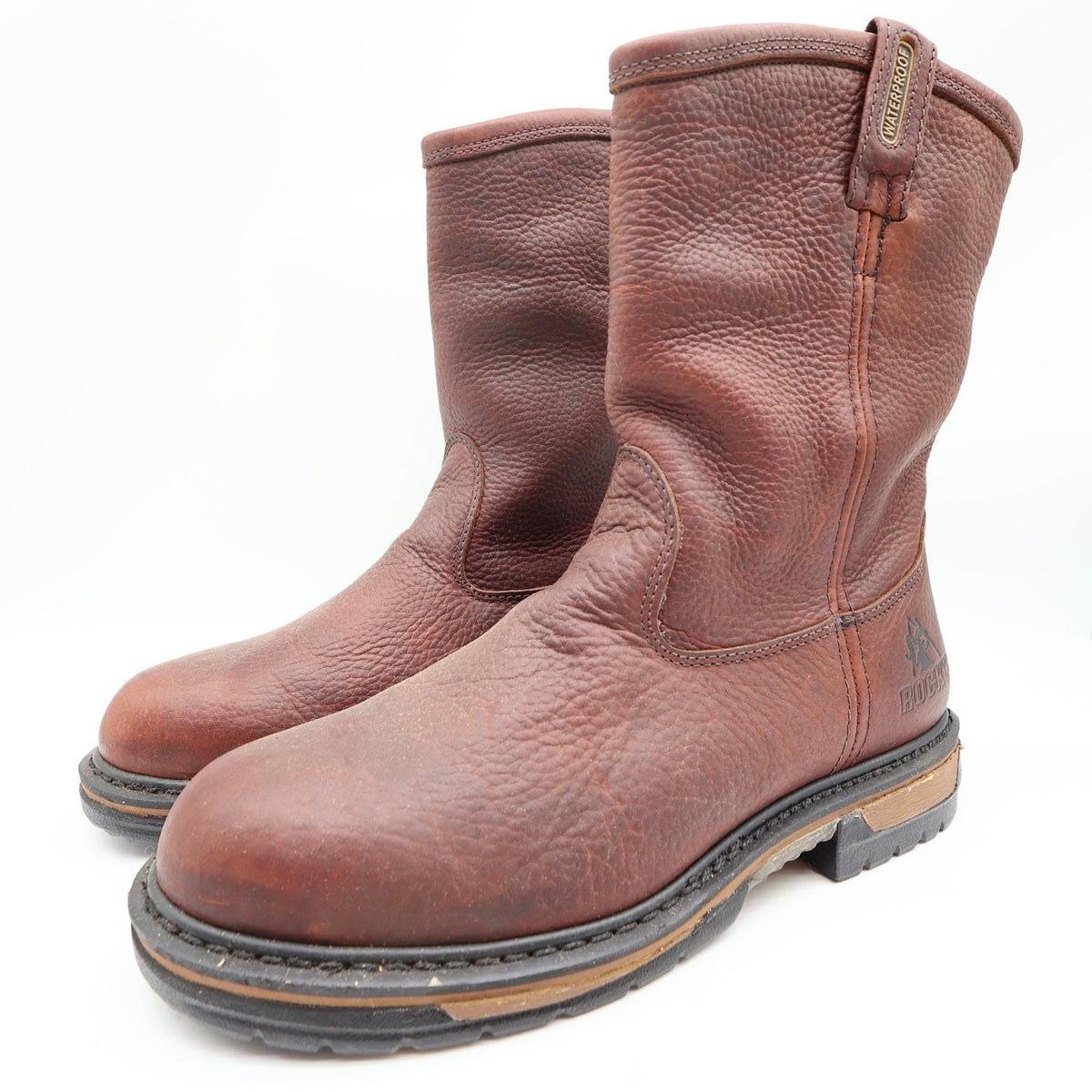 Rocky IronClad 5685 10-Inch Waterproof Pull-On Work Boots Men's 11W Brown NWT