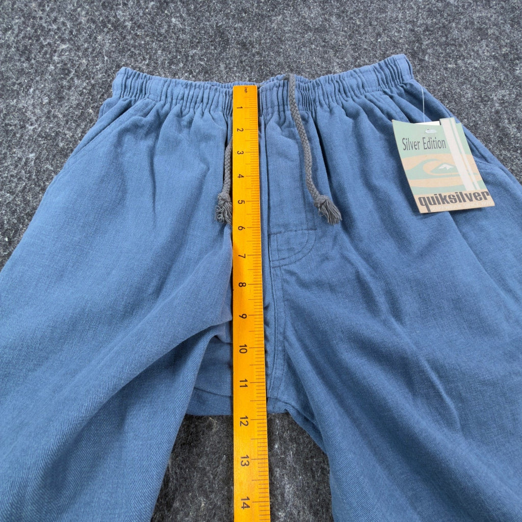 Quiksilver Vintage 90s Silver Edition Shorts Boys XL Blue Cotton NWT - take2supply