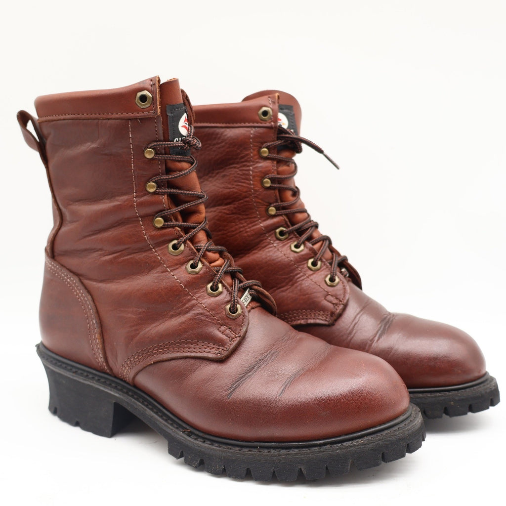 Carolina Logger Boots Mens 9 D Vintage Brown Leather GORE-TEX Insulated 7007 USA