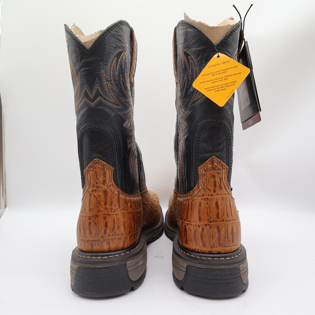 Ariat WorkHog Comp Toe Boots Mens 9.5 Brown Hornback Print NIB 10032454