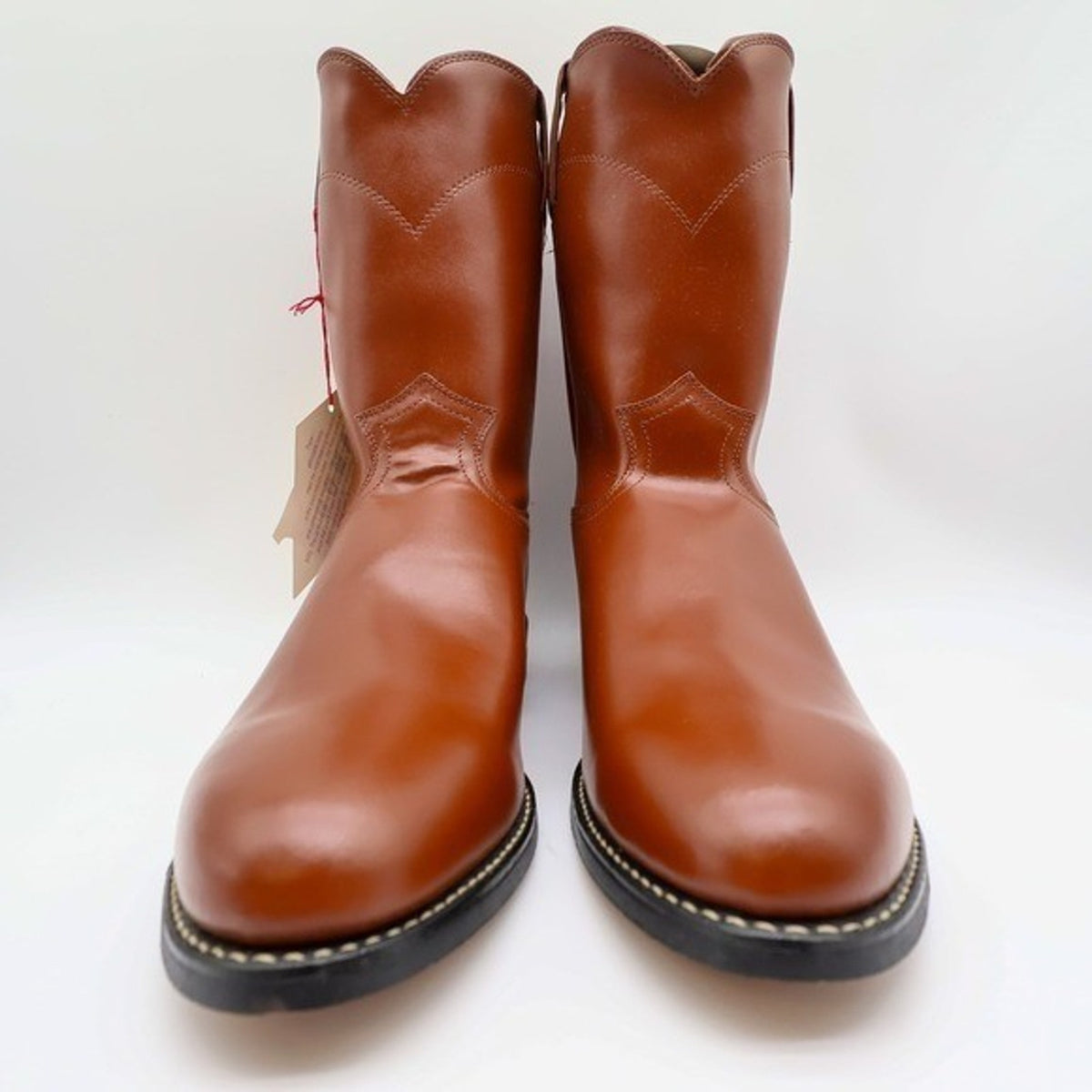 Vintage Justin Diamond J 3802M Tan Brown Leather Roper Boots Men's 11E NWT Deadstock