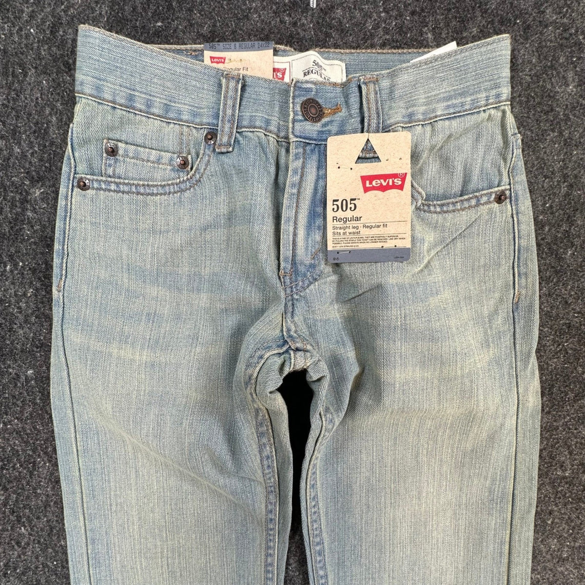 Levi's 505 Jeans Boys Size 8 Regular Blue Cotton Straight Leg New Old Stock
