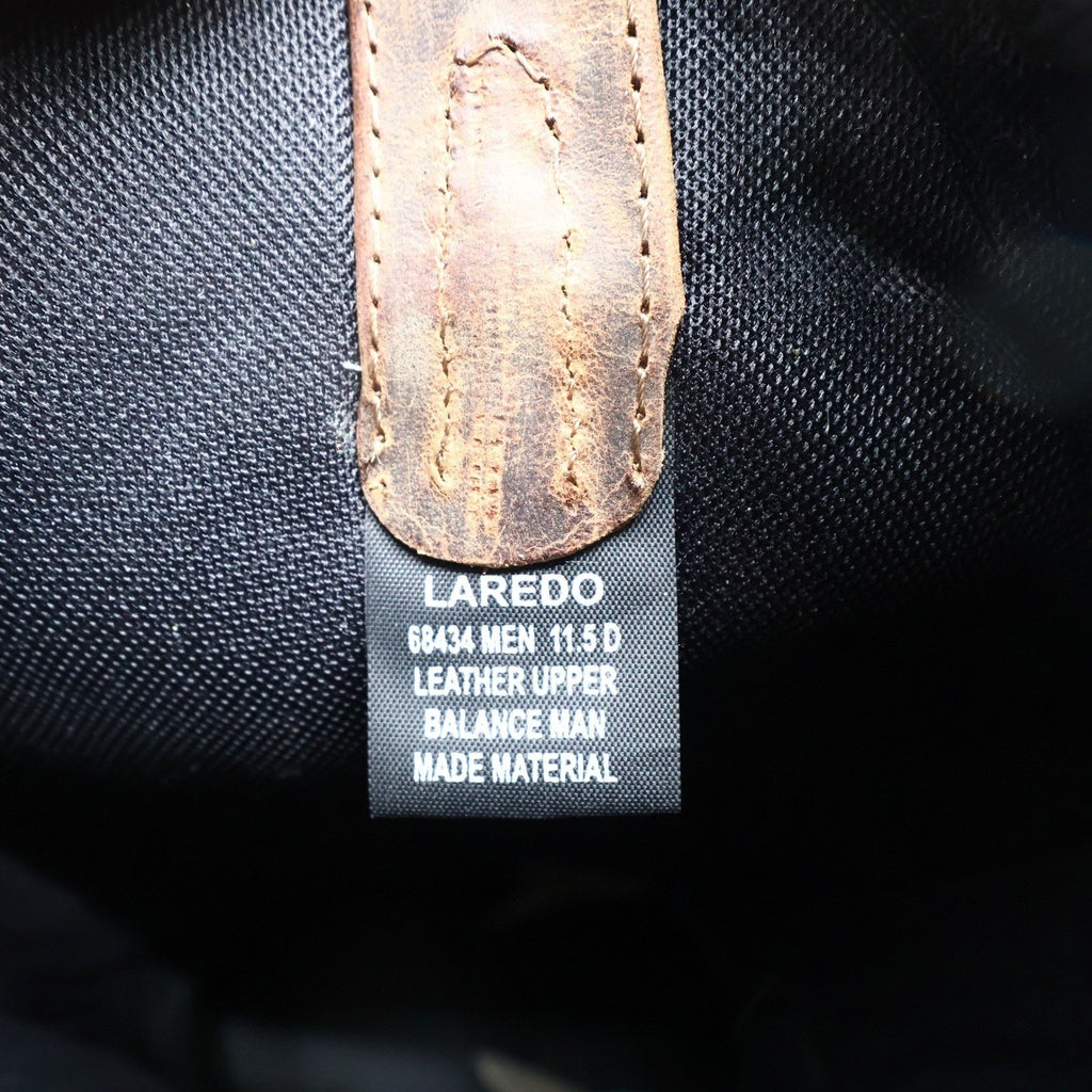 Laredo Western Boots Mens 11.5 D Brown Leather Snip Toe Bucklace 68434 NIB