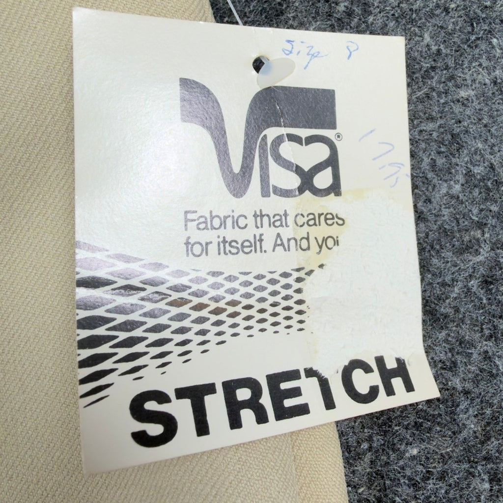 Donnkenny Pants Womens 8 Vintage 80s Beige Polyester Stretch Straight Leg NWT