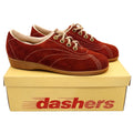 Dashers Vintage Kids 2C Rust Orange Suede Oxford Sneakers Gum Sole Deadstock 2304