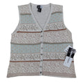 Beldoch Popper Sweater Vest Women M Vintage 90s NWT Natural Ramie Cotton Floral