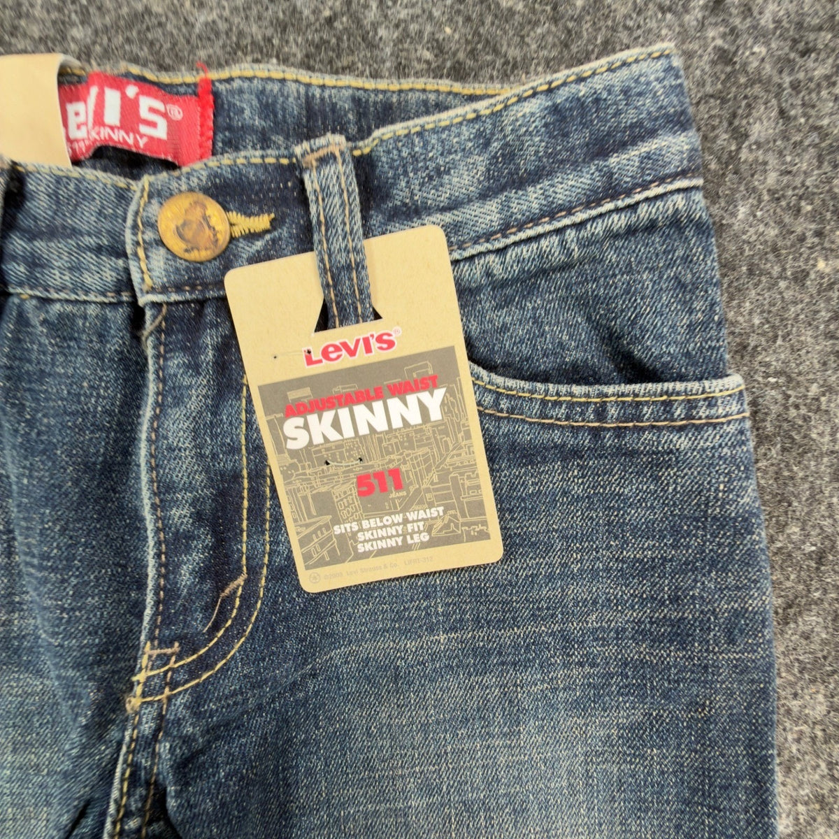 Levi's 511 Skinny Jeans Boys 7X Blue Denim NWT Modern Adjustable Waist C341
