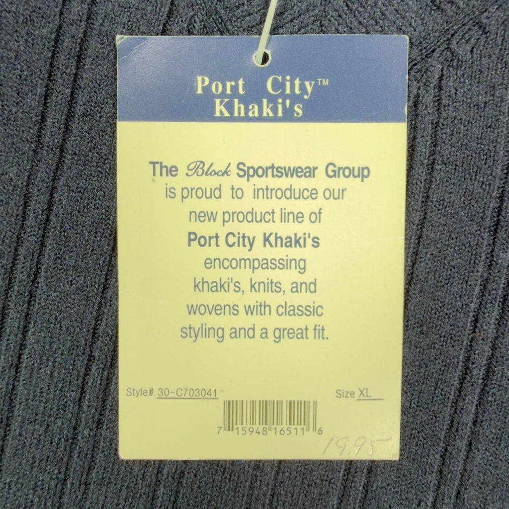 Port City Khaki's V-Neck Sweater Vest Mens XL Navy Blue Acrylic NWT Deadstock - take2supply