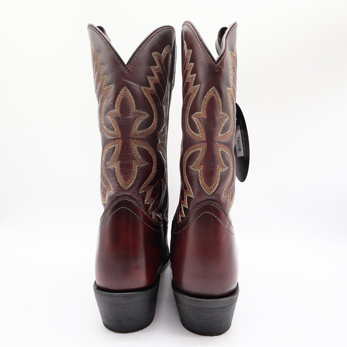 Laredo 68458 Black Cherry Leather R Toe Cowboy Boots Men's 8.5D NWT