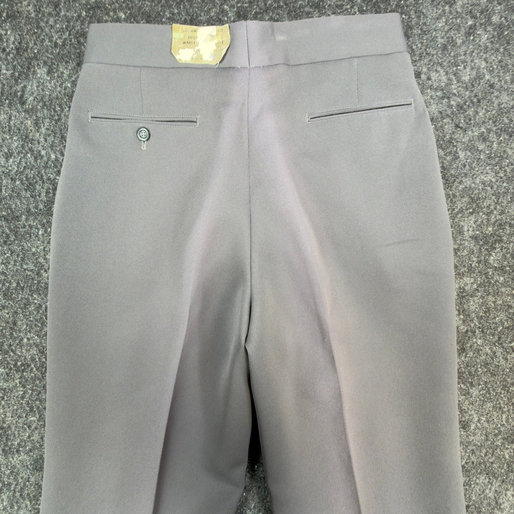 Nulook Fashions Trousers Mens 32 Vintage 70s Gray Polyester Flare Leg Deadstock
