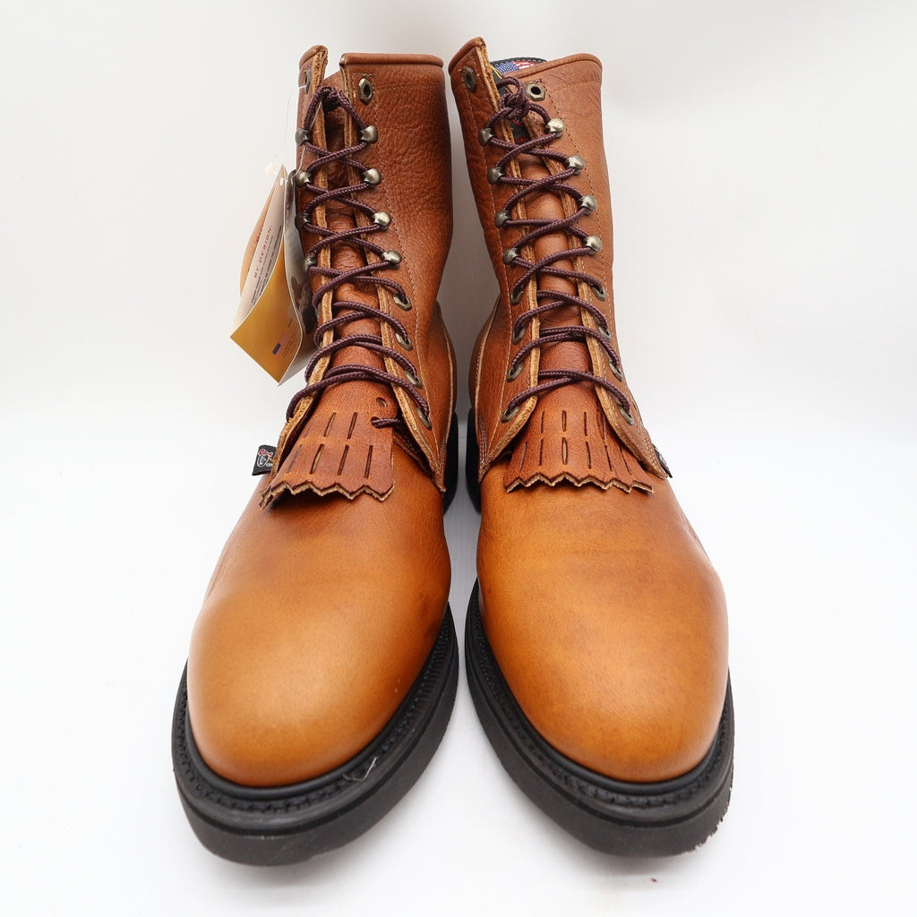 Justin 762 Work Boots Mens 13D Copper Caprice Leather Made in USA New With Box