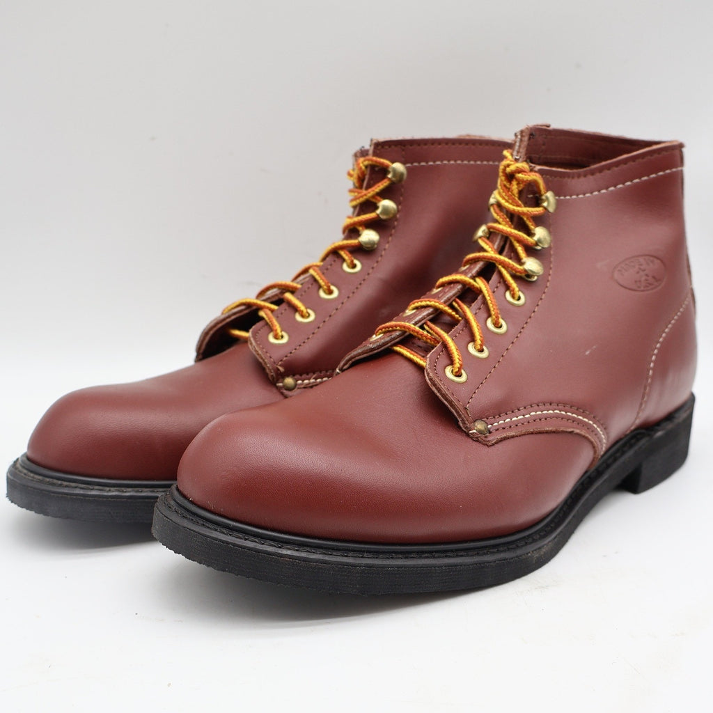 Carolina Work Boots Mens 9.5 D Vintage Made in USA Redwood Leather Stock 348 NEW