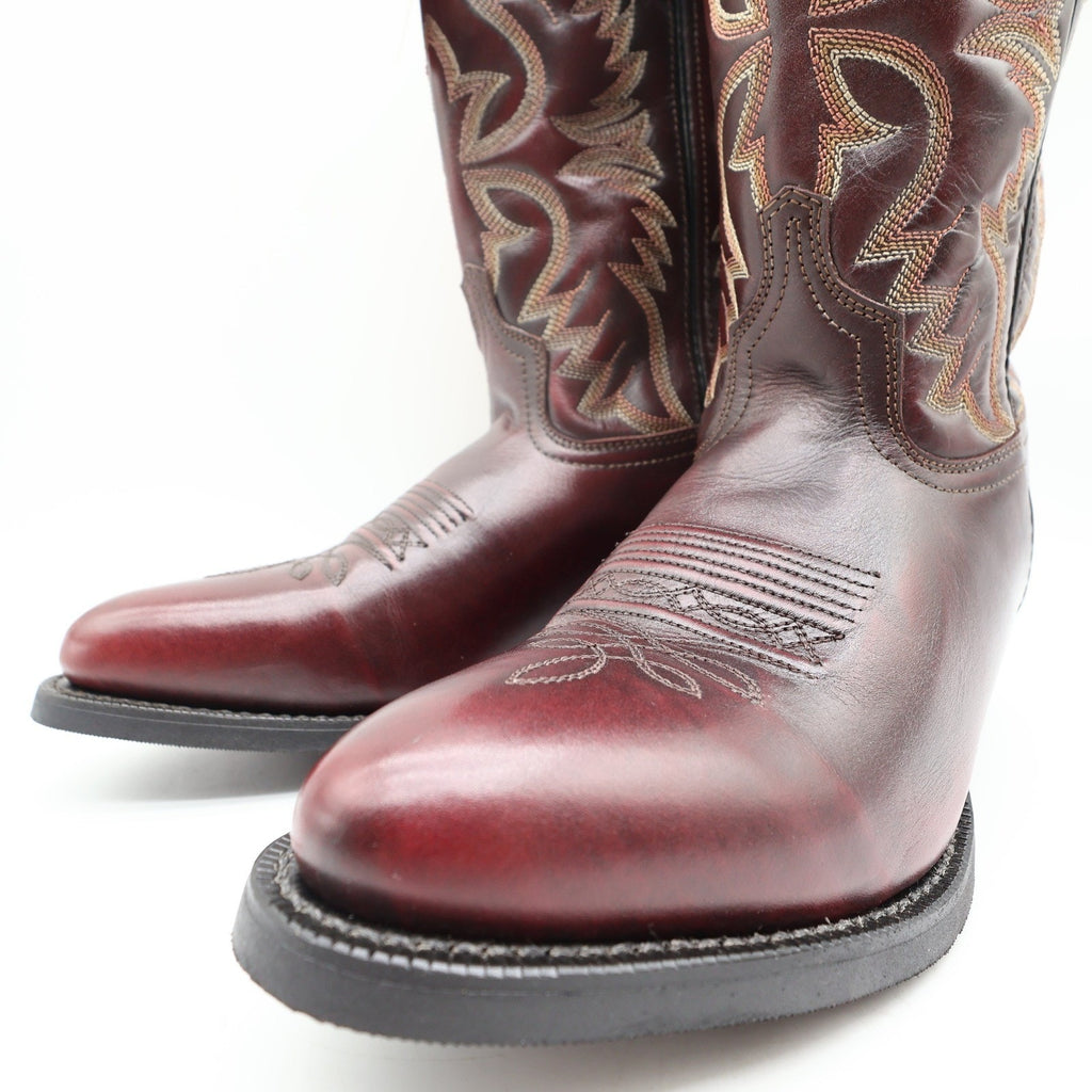 Laredo 68458 Black Cherry Leather R Toe Cowboy Boots Men's 8.5D NWT