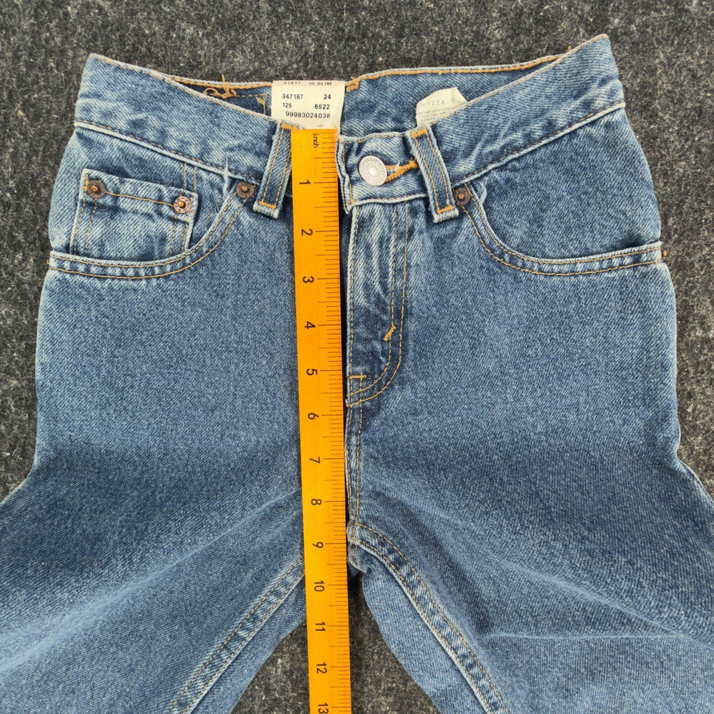 Levi's 517 Flare Jeans Girls 10 Slim Blue Cotton Slim Fit Vintage Y2K New - take2supply