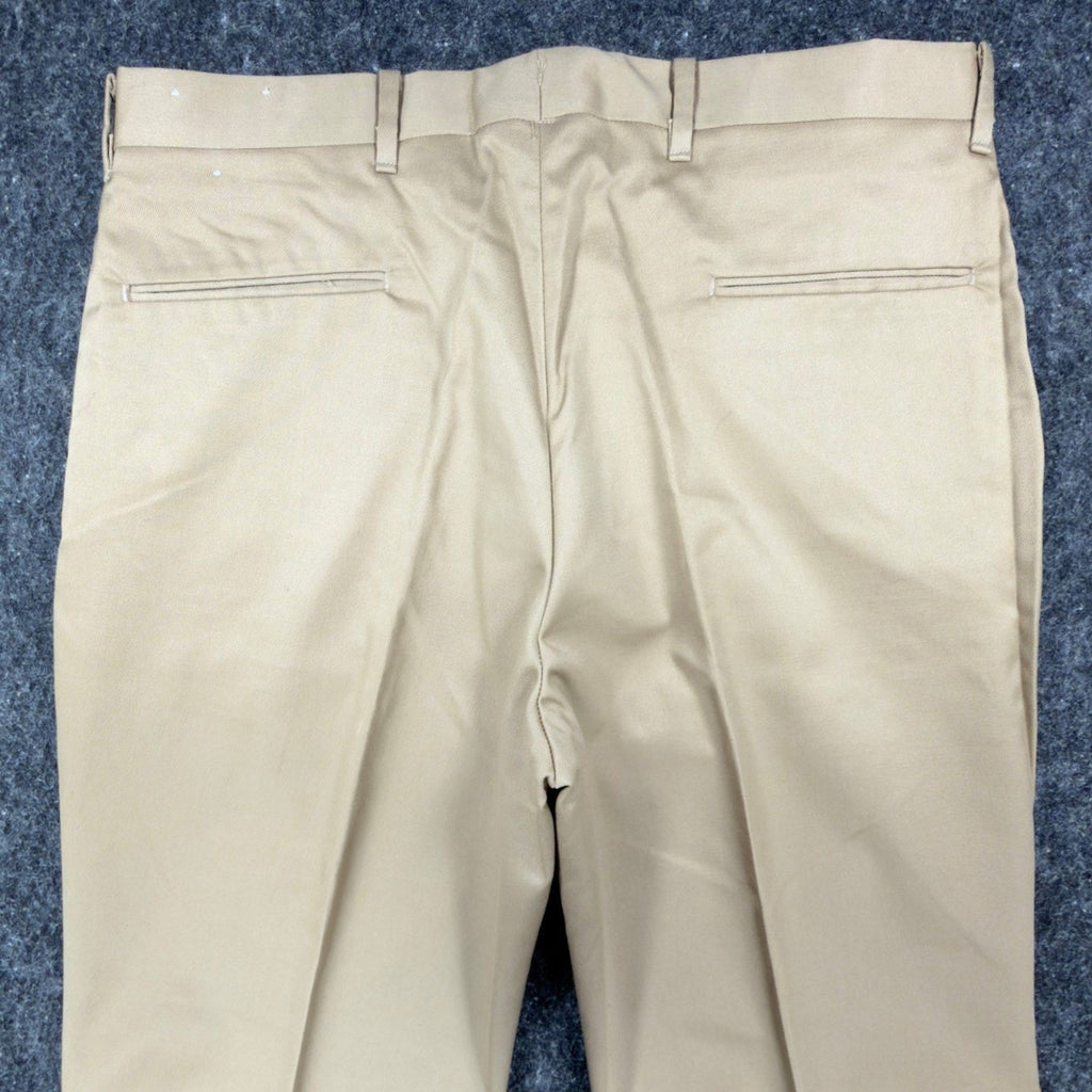 Elderado Vintage 70s Dress Pants Mens 34x32 Tan Twill Slacks Excellent - take2supply