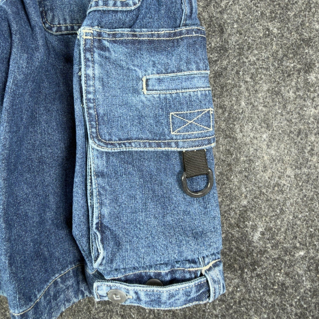 Lee Pipes 90s Cargo Denim Shorts Boys 8R Blue Cotton NWT Vintage Deadstock