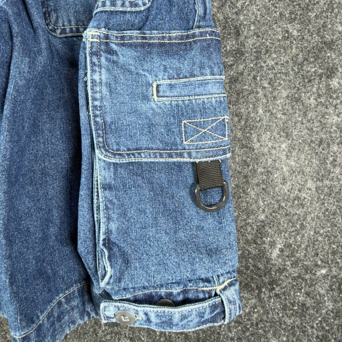 Lee Pipes 90s Cargo Denim Shorts Boys 8R Blue Cotton NWT Vintage Deadstock