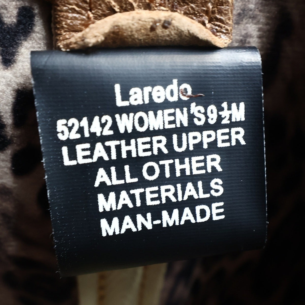 Laredo Western Cowboy Boots Women 9.5 M Black Tan Laced Tip Leather NWT