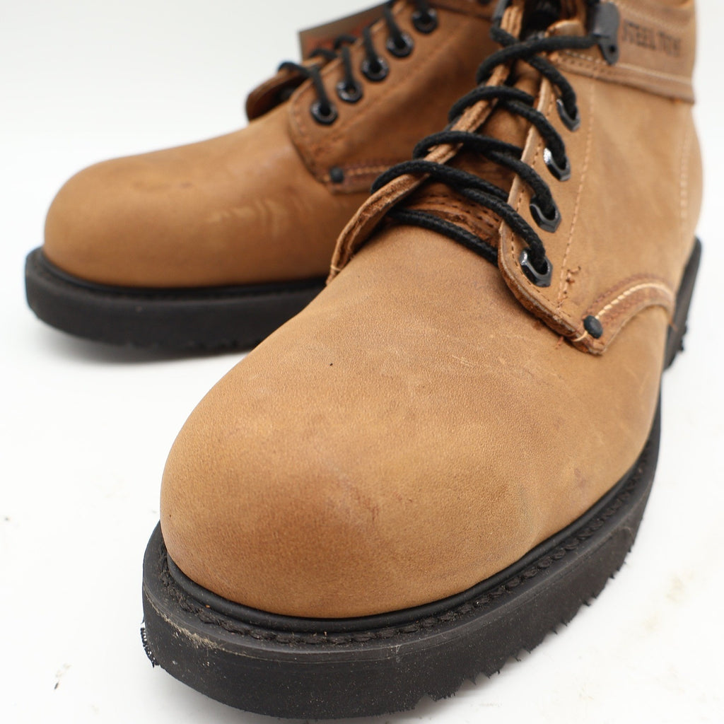 Carolina Steel Toe Work Boots Mens 9.5 D Vintage USA Leather Brown 139 Y2K NIB - take2supply
